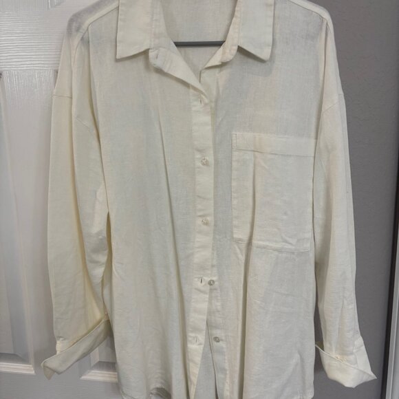 Abercrombie & Fitch Oversize Linen Blend Top with matching bottoms size M - Picture 2 of 4